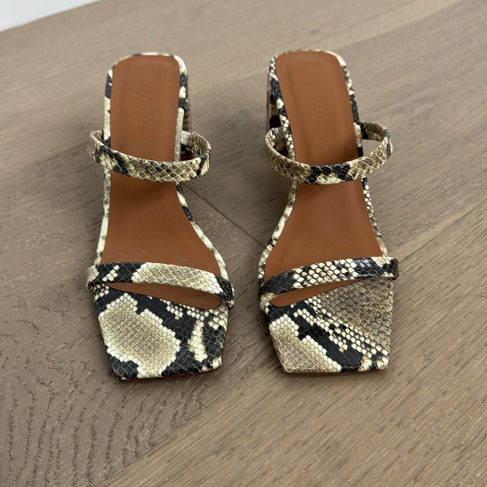NEW by FAR Tanya Snakeskin Heels size 37